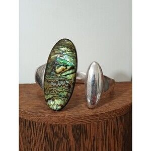 Robert Lee Morris RLM Abalone Silver Tone Vintage Cuff Bracelet